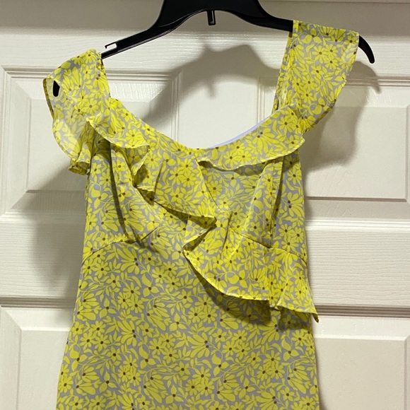 Nanette Lepore Lemon Meringue Spring Bloom asymmetrical ruffle print dress - Picture 5 of 12
